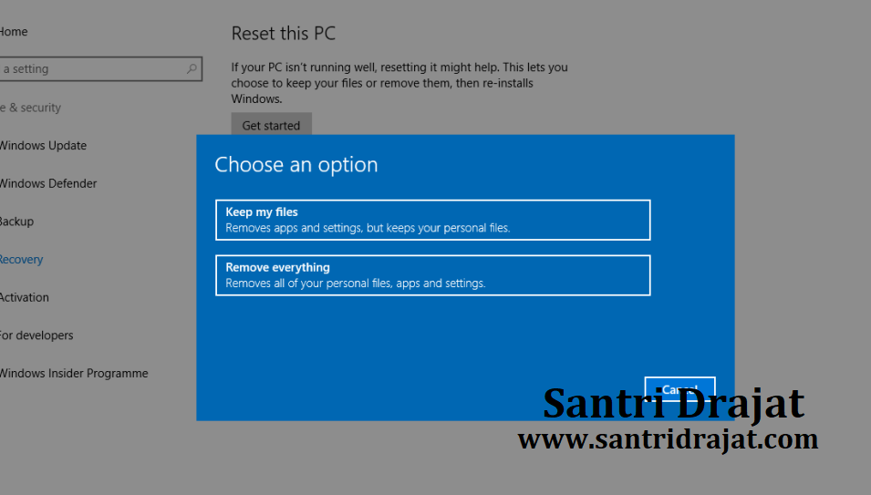 Cara Reset Windows 10 Dengan Mudah